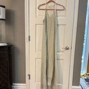 AG Adriano Goldschmied Olive Striped Maxi Dress